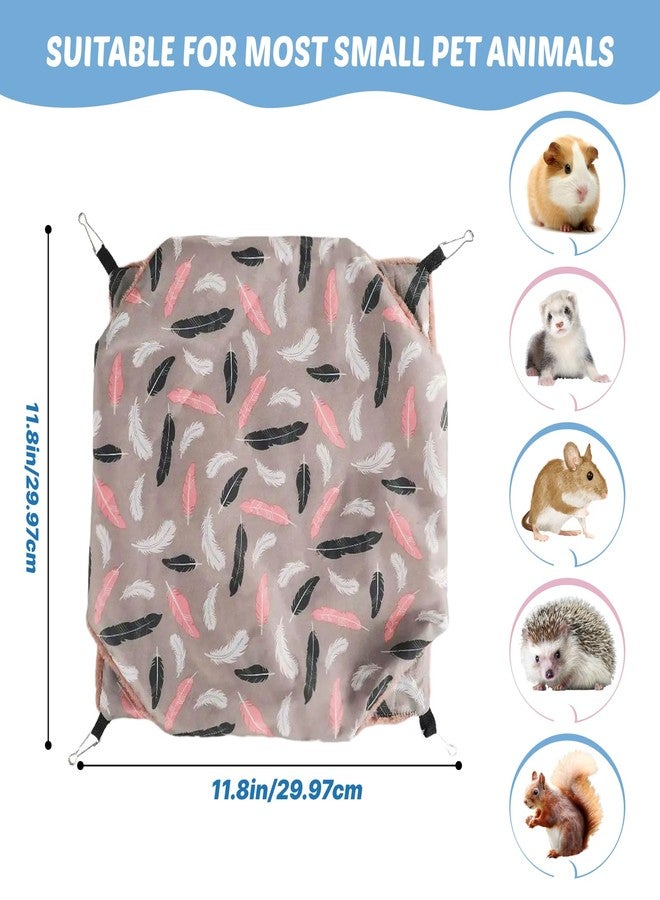 LYART 2 Pieces Guinea Pig Rat Ferret Hammocks and Warm Beds for Small Animals Pet, Squirrel Rat Ferret Cage Accessories and Toys for Sugar Glider Guinea Pig Hamster (1.Flamingo+Feather) - Image 5